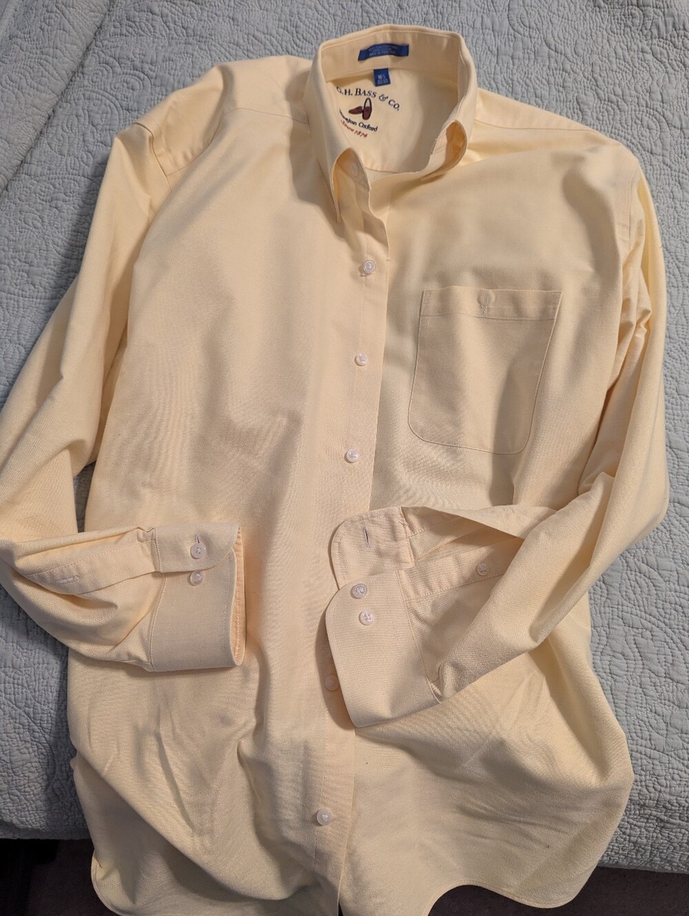 G. H. Bass & Co. Weejun Oxford long sleeve Yellow Button Shirt